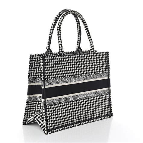 dior book tote black and white